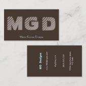  bruin monogram Visitekaartjes (Voorkant / Achterkant)