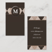  bruin monogram Visitekaartjes (Voorkant / Achterkant)