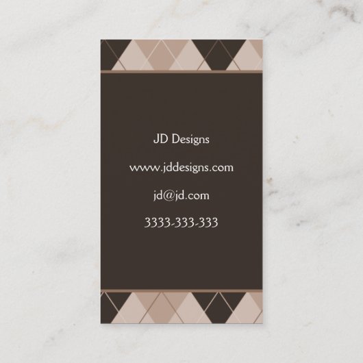  bruin monogram Visitekaartjes (Achterkant)