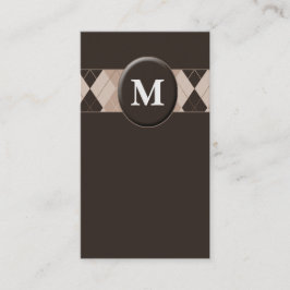  bruin monogram Visitekaartjes