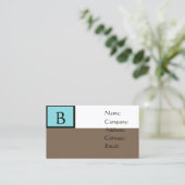  bruin monogram Visitekaartjes (Staand voorkant)