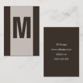 bruin monogram Visitekaartjes (Voorkant / Achterkant)