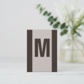bruin monogram Visitekaartjes (Staand voorkant)