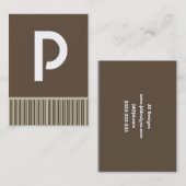  bruin monogram Visitekaartjes (Voorkant / Achterkant)