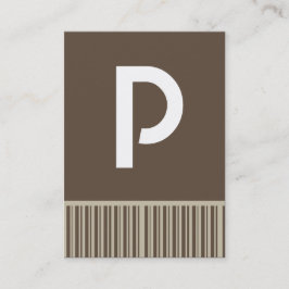  bruin monogram Visitekaartjes