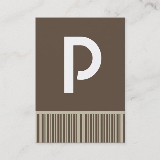  bruin monogram Visitekaartjes (Voorkant)