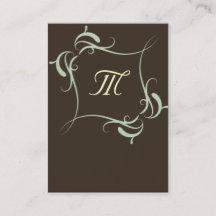  bruin monogram Visitekaartjes