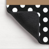 Bruin Monogram Zwart Wit Polka Dot Muismat (Hoek)