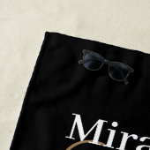 Bruin Monogram Zwart Wit Polka Dot Strandlaken (In situ)