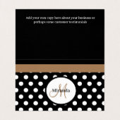 Bruin Monogram Zwart Wit Polka Dot Visitekaartje (Binnenkant ongevouwen)