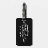 Bruin Monogrammed Bagagelabel (Achterkant verticaal)