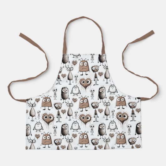 Bruin monster kinder schort (Voorkant)