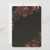 Bruin Moody Dark Floral Gold Greenery Wedding Kaart (Achterkant)