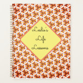 Bruin Mooi Naadloos patroon Gepersonaliseerde naam Planner (Voorkant)