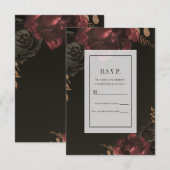 Bruin Mopperig Donker Bloemig Goud Groenelementen Kaart (Voorkant / Achterkant)