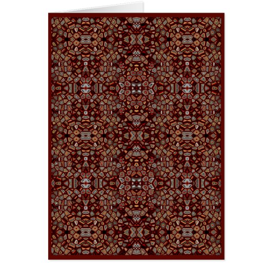 Bruin-mozaïekgeneratieve kunstkaart, leeg interieu (Voorkant)