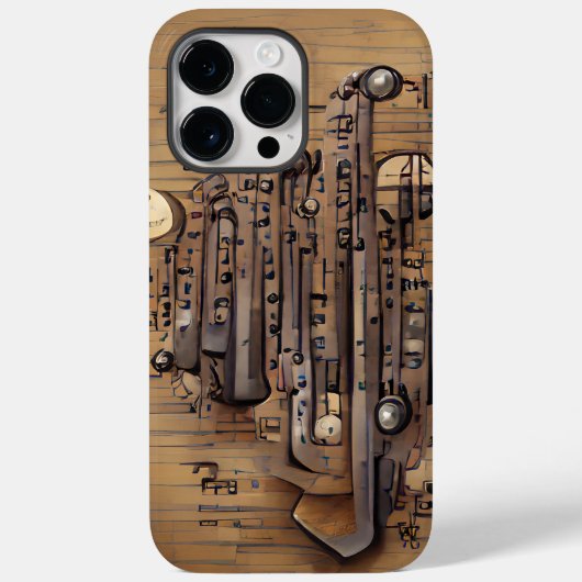 BRUIN MUZIKAAL STOOMPUNK THEMA Case-Mate iPhone CASE (Achterkant)