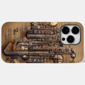 BRUIN MUZIKAAL STOOMPUNK THEMA Case-Mate iPhone CASE (Achterkant (horizontaal))