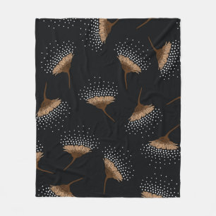 bruin naadloos patroon op zwarte achtergrond fleece deken