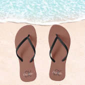 Bruin naam monogram teenslippers