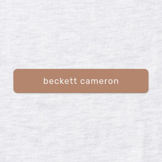 Bruin naamijzer op waslabels labels (Design 1)