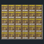 Bruin, Nagemaakt/nep goud, "18e VERJAARDAG" Cadeaupapier<br><div class="desc">Dit inpakpapierontwerp bevat een tekst zoals "ACHTERNAAM ZIJN 18e VERJAARDAG!", waarbij de "18e" een namaak goudkleurige uitstraling heeft, en waarbij de naam en "VERJAARDAG" in een leuk, vet lettertype zijn. De naam kan gepersonaliseerd worden en de achtergrond is bruin gekleurd. Inpakpapier zoals dit kan misschien gebruikt worden om verjaardagscadeaus in...</div>