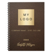 Bruin namaakleren bedrijfslogo notitieboek (Voorkant)