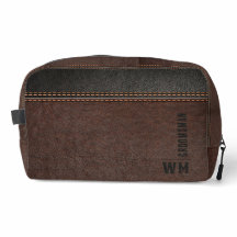 Bruin namaakleren monogram bruidegomsgeschenk