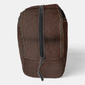 Bruin namaakleren monogram bruidegomsgeschenk toilettasje (Rechts)