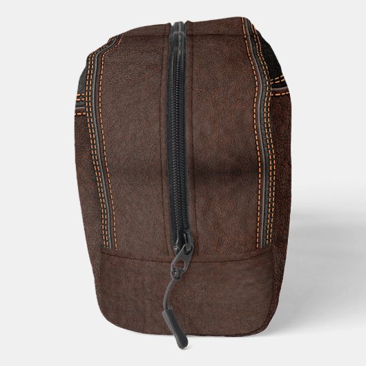 Bruin namaakleren monogram bruidegomsgeschenk toilettasje (Rechts)