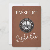 Bruin Nashville Passport Uitnodiging voor de bruil (Achterkant)