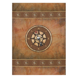 Bruin nautisch rustiek kompas ontwerp tafelkleed