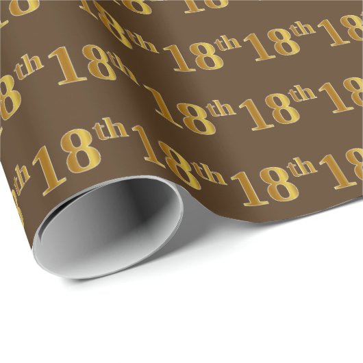 Bruin, Nepgoud 18e (Achttiende) Evenement Cadeaupapier (Rol Hoek)