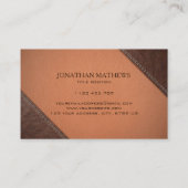 Bruin nepleer met naaistekeneffect visitekaartje (Achterkant)