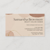 Bruin Neutraal Beige Blush Geometric Stone Visitekaartje (Achterkant)