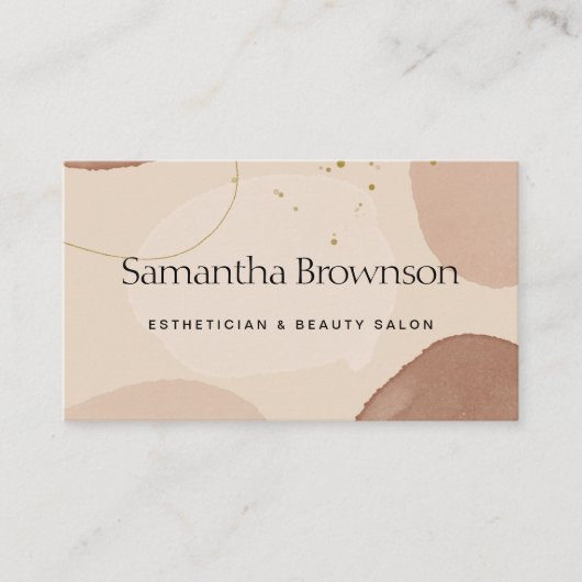 Bruin Neutraal Beige Blush Geometric Stone Visitekaartje (Voorkant)