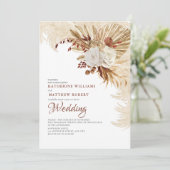 Bruin Neutraal Grijs Bloemen Boho Kaart (Staand voorkant)