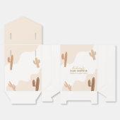 Bruin Neutraal Modern Boho Cactus Baby shower Bedankdoosjes (Ongevouwen)