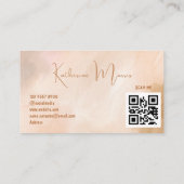 Bruin neutrale toon minimalistische QR-code Profes Visitekaartje (Achterkant)