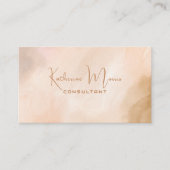 Bruin neutrale toon minimalistische QR-code Profes Visitekaartje (Voorkant)