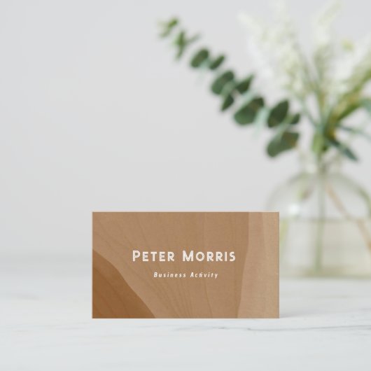 Bruin neutrale toon minimalistische QR-code Profes Visitekaartje (Staand voorkant)