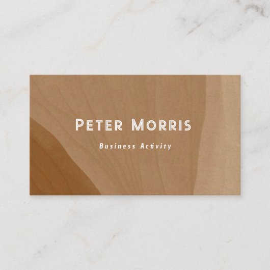 Bruin neutrale toon minimalistische QR-code Profes Visitekaartje (Voorkant)