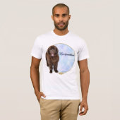 Bruin Newfoundland Portret T-shirt (Voorkant volledig)