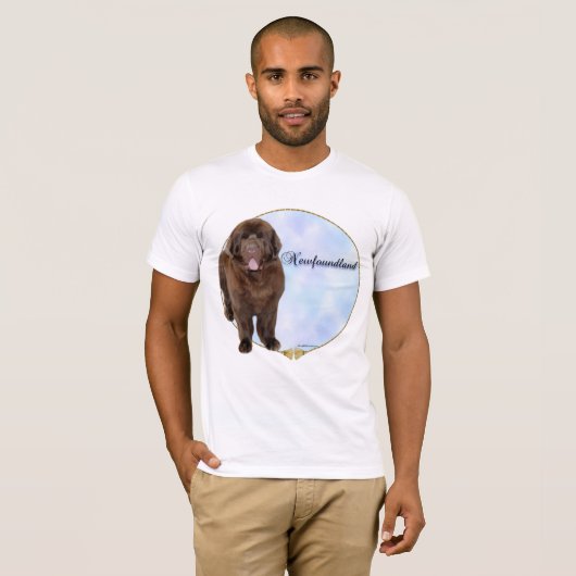 Bruin Newfoundland Portret T-shirt (Voorkant volledig)