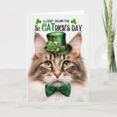 Bruin Noors Bos Kat St CATrick's Day Feestdagen Kaart (Voorkant)