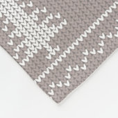 Bruin Nordic Sweater patroon | Monogram Kerstmis Fleece Deken (Hoek)