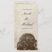  Bruin Oak Tree Fall Wedding Programma Programmakaart (Voorkant / Achterkant)