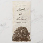  Bruin Oak Tree Fall Wedding Programma Programmakaart (Voorkant)