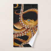 Bruin Octopus Blue Eye Black Art Bad Handdoek (Handdoek)