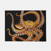 Bruin Octopus Blue Eye Black Art Deurmat (Voorkant)